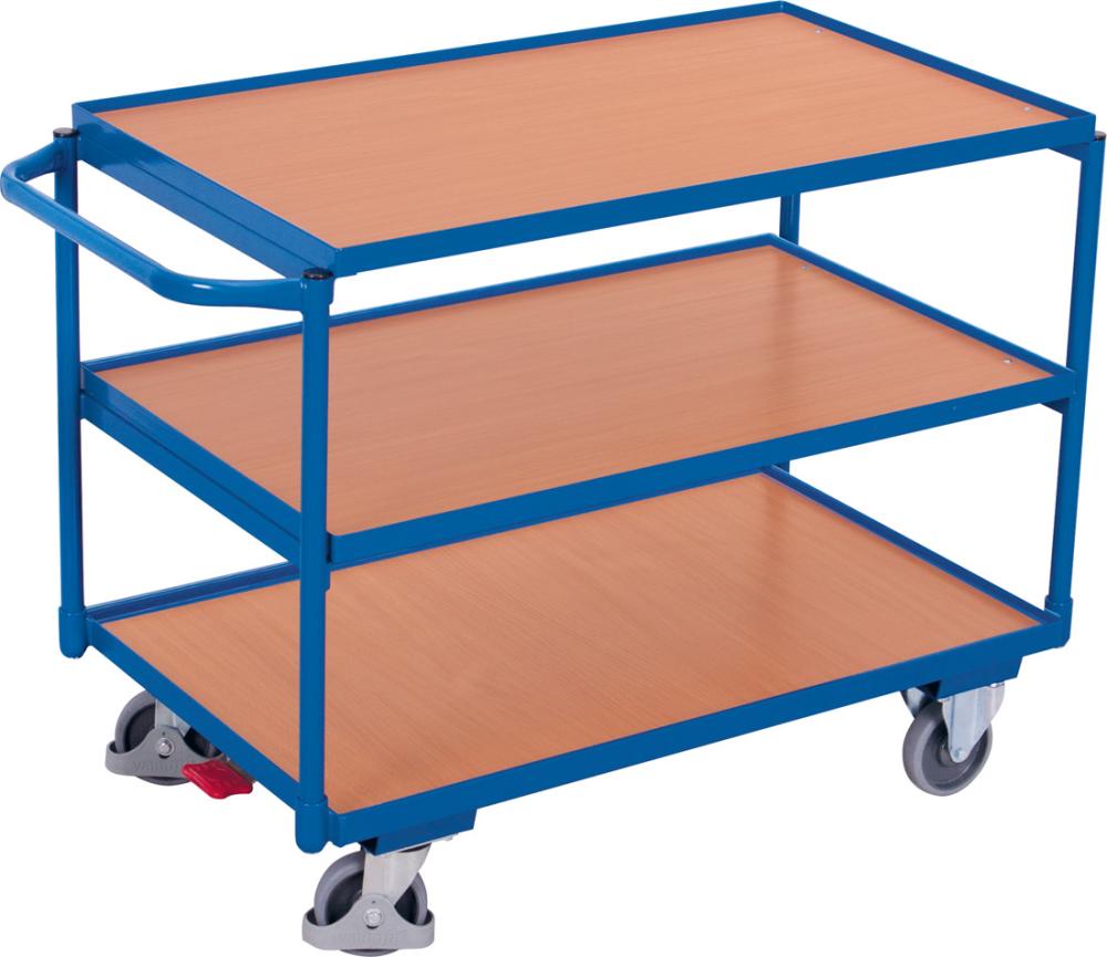 Produktbild von VarioFit Tischwagen 985x590 3 Ladefläche Griff waagerecht sw-600.601 4035694001121