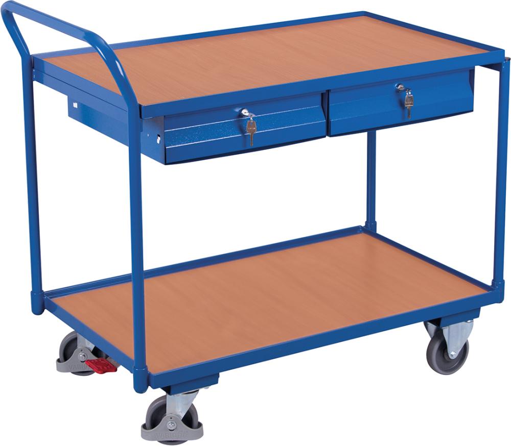 Produktbild von VarioFit Tischwagen 250 kg 985x590 mm 2 Böden/Schubladen SW-600503 4035694001176