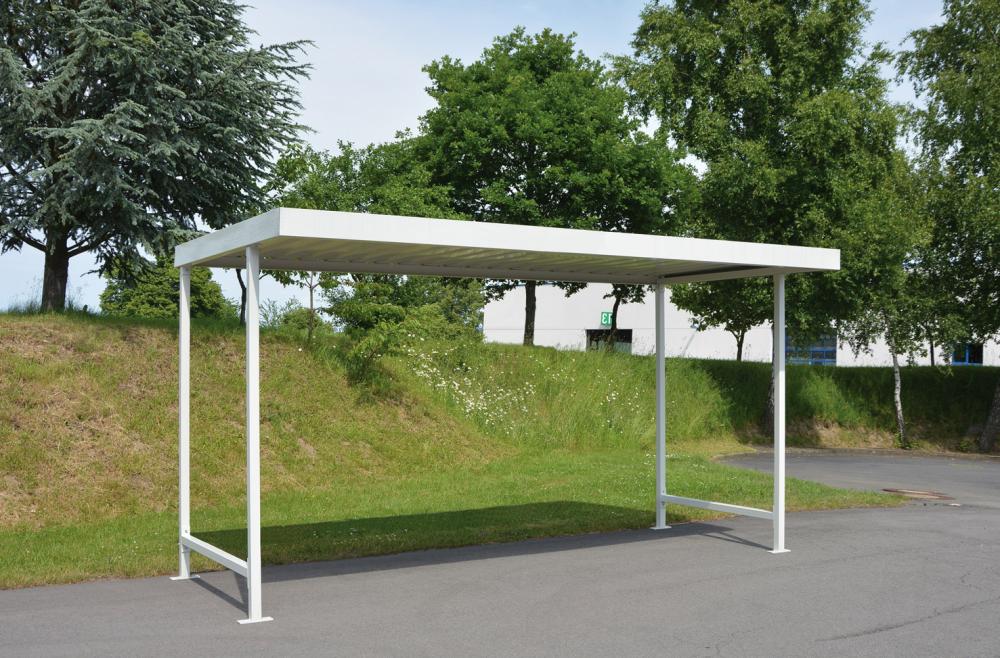 Produktbild von WSM Überdachung Modell Leipzig B4300xT2200xH2350 mm RAL 9002 grauweiß Grundfeld eins 102000087 4250366527451