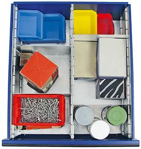 Produktbild von Stumpf Einteilungsset 2 für Schublade H200 mm verzinkt 6-teilig 7001206 4031068158156