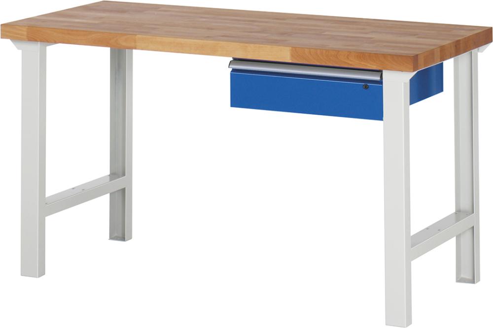 Produktbild von Rau Werkbank Basic B1500xT700xH840mm RAL 7035/5010 BMP: 40mm 1 Schublade 03-7001I1-157R4S.11 4040376114624