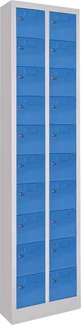 Produktbild von PAVOY Kleinfachschrank mit Sockel H1950xB460xT200 mm 2x10 Fächer RAL 7035 21228-046-010-735512 4055479072443