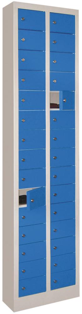 Produktbild von PAVOY Kleinfachschrank mit Sockel H1950xB460xT200 mm 2x15 Fächer RAL 7035 21228-046-115-735512 4055479076755