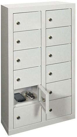 Produktbild von PAVOY Kleinfach-Wandschrank H815xB460xT200 mm 2x6 Fächer RAL 7035 Türen glatt 21228-046-106 4055955021514