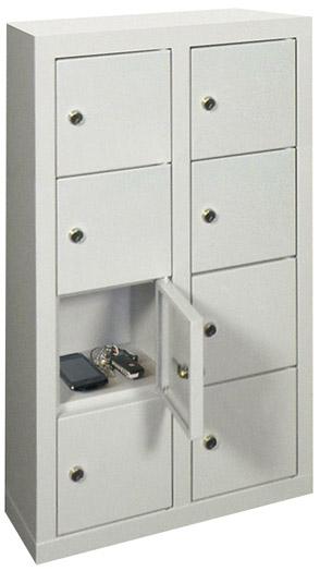 Produktbild von PAVOY Kleinfach-Wandschrank H815xB460xT200 mm 2x4 Fächer RAL 7035 Türen glatt 21228-046-104 4055955021491