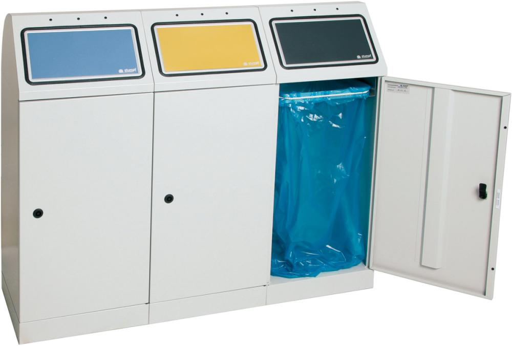 Produktbild von Stumpf Abfallsammler Flex-M 3x75l grau,ProPads Tüte 660-075-3-1-200 4031068156695