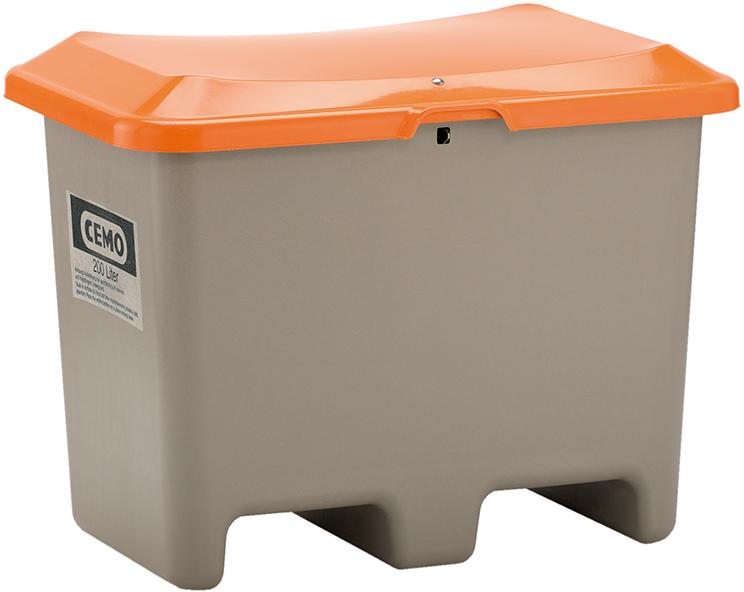 Produktbild von CEMO Streugutbehälter 200 l B890xT600xH640 mm ohne Entnahmeöffnung grau/orange 10567 4052886333846