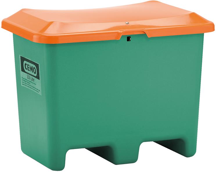 Produktbild von CEMO Streugutbehälter 200 l B890xT600xH640 mm ohne Entnahmeöffnung grün/orange 10576 4052886333938