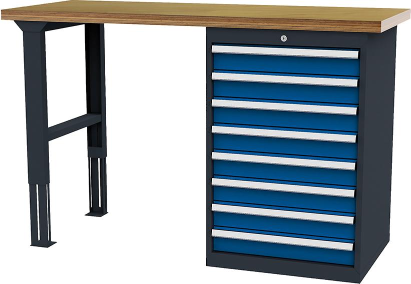 Produktbild von FORUM Reihenwerkbank B1500mm 7 Schubladen RAL 7016/5010 4260612306 4317784947329