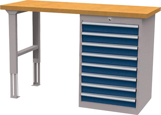 Produktbild von FORUM Reihenwerkbank B1500mm 8 Schubladen RAL 7035/5010 4260612209 4317784947350