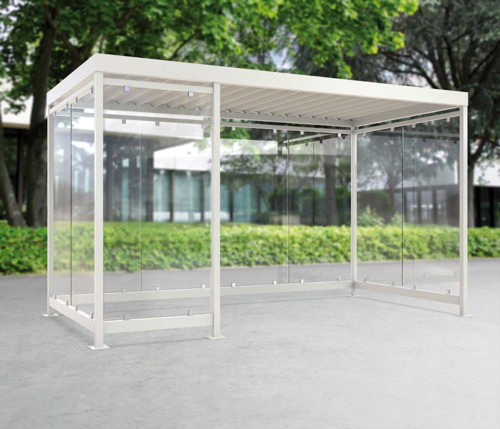 Produktbild von WSM Raucherunterstand Köln K4 c/b RAL 7016/9002 B4195xT2165xH2510 mm 102000692 4250366524207