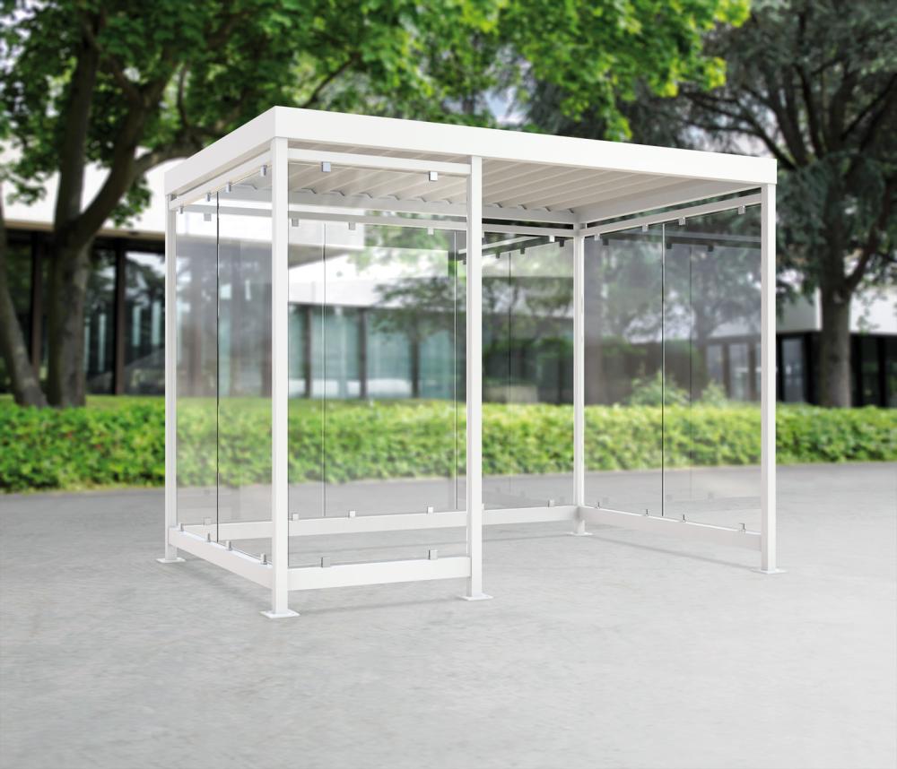 Produktbild von WSM Raucherunterstand Köln K3 c/b RAL 7016/9002 B3180xT2165xH2510 mm 102000984 4250366528397