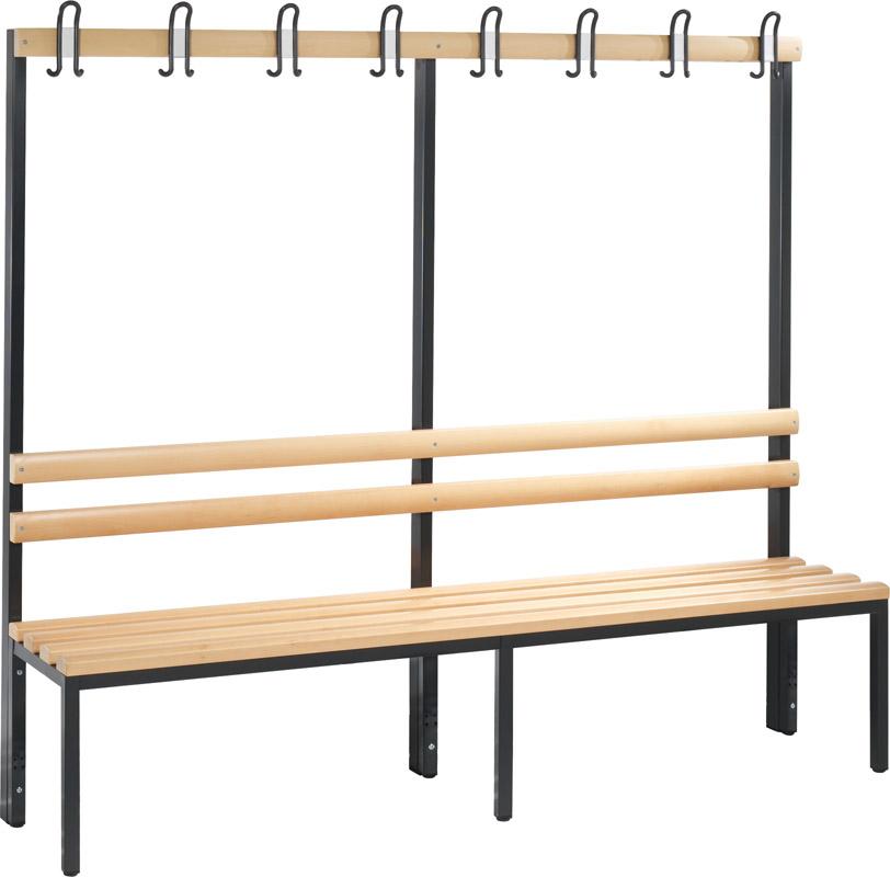 Produktbild von EDE Garderobenbank einseitig B1960xT403xH1710 mm RAL 7021/Hartholz ohne Schurost 6 4367007320 4330816291368