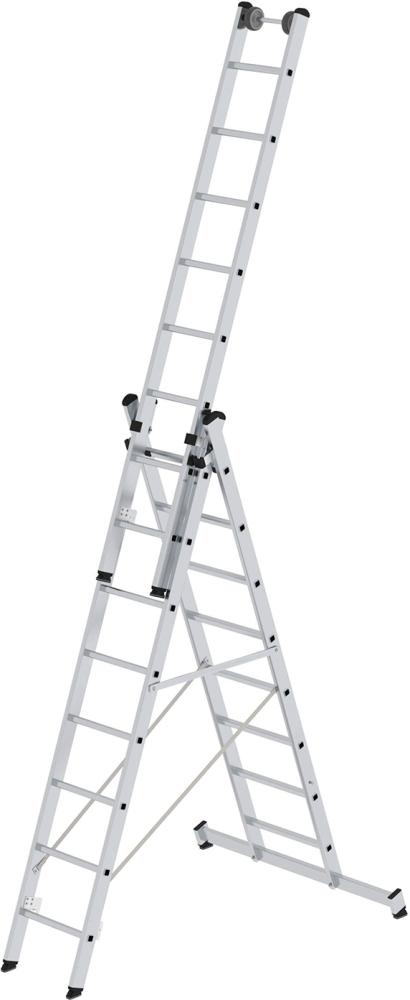 Produktbild von Günzburger Alu-Mehrzweckleiter 3x8 Sprossen Leiterlänge 2,50 m Arbeitshöhe bis 6,90 m 33308 4031405333086