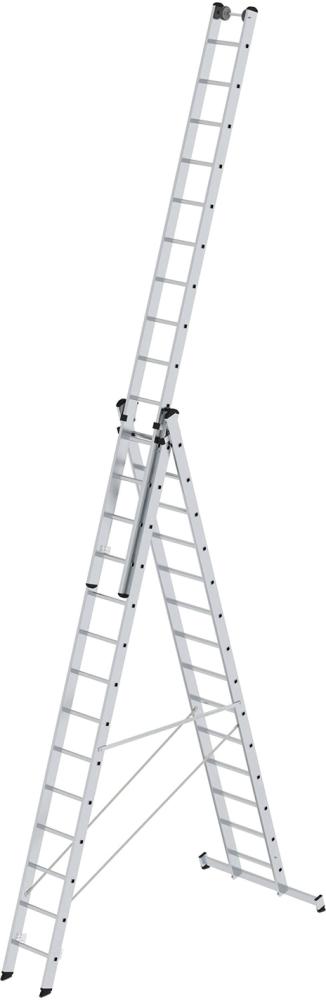 Produktbild von Günzburger Alu-Mehrzweckleiter 3x14 Sprossen Leiterlänge 4,18 m Arbeitshöhe bis 10,80 m 33314 4031405333147