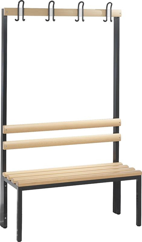 Produktbild von EDE Garderobenbank einseitig B1000xT403xH1710 mm RAL 7021/Hartholz ohne Schurost 4 4367007300 4330816291344