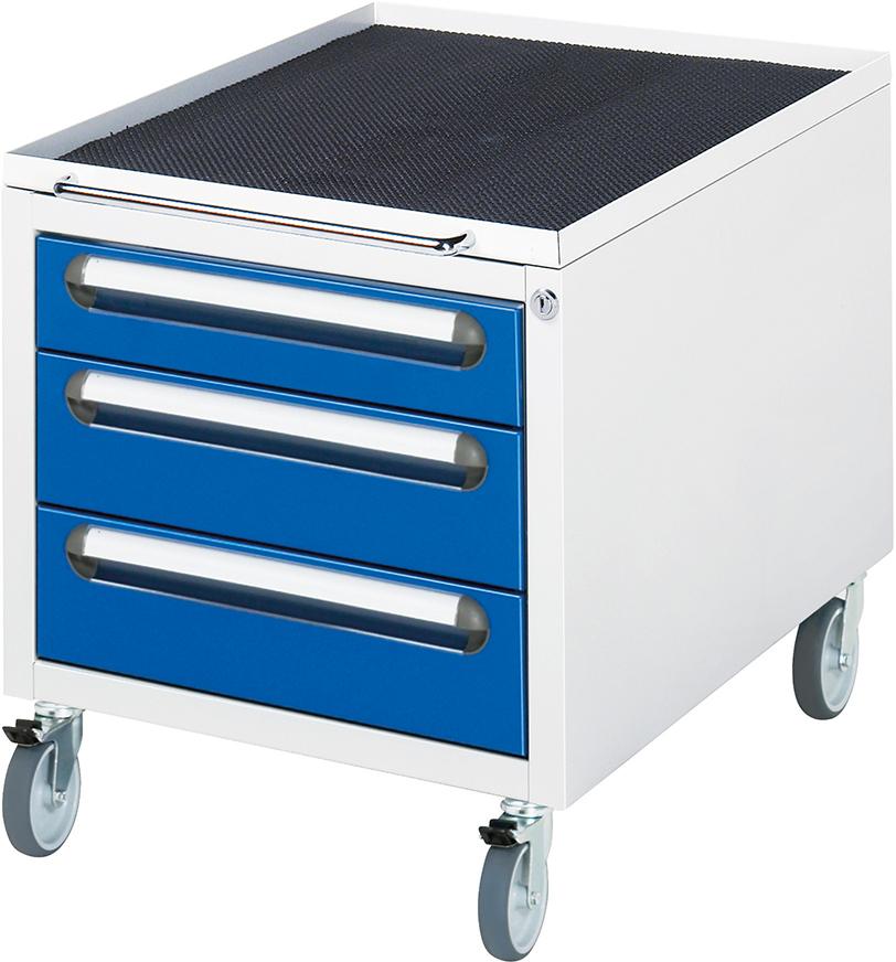 Produktbild von Rau Roll-Container B480xT600xH540mm RAL 7035/5010 3 Schubladen E-US-2-3A-M.11 4040376952547