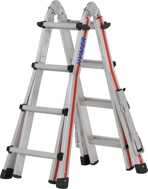 Produktbild von Hymer Teleskopleiter 4x4 Sprossen AH 4,50m 414216 4019502358461