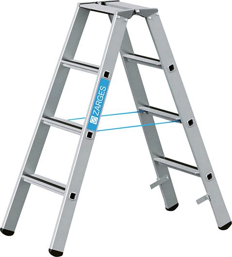 Produktbild von ZARGES Stufenleiter Saferstep B 2x4 Stufen Leiterlänge 1,15 m Arbeitshöhe 2,55 m 41304 4003866413041