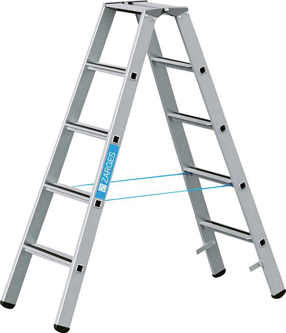 Produktbild von ZARGES Stufenleiter Saferstep B 2x5 Stufen Leiterlänge 1,42 m Arbeitshöhe 2,80 m 41305 4003866413058