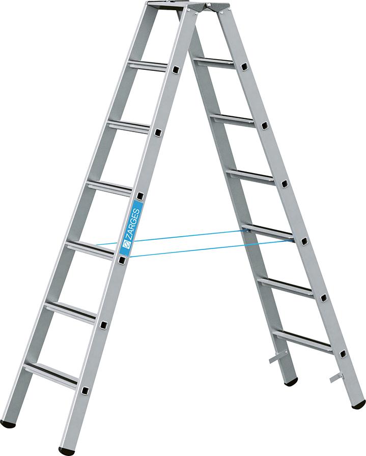 Produktbild von ZARGES Stufenleiter Saferstep B 2x7 Stufen Leiterlänge 1,98 m Arbeitshöhe 3,30 m 41307 4003866413072