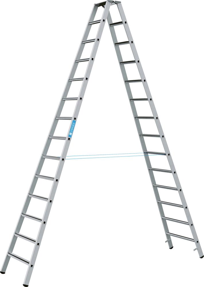 Produktbild von ZARGES Stufenleiter Saferstep B 2x14 Stufen Leiterlänge 3,95 m Arbeitshöhe 5,20 m 41314 4003866413140