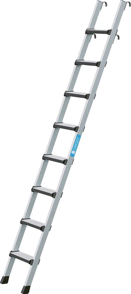 Produktbild von ZARGES Regaleinhängeleiter Z600 mit 8 gebördelten Stufen 41404 4003866414048