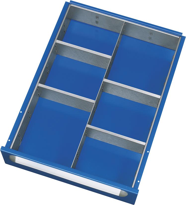 Produktbild von Rau Einteilungsset für FH 90mm 1 Trennwand 4 Trennbleche E-ET-1-4-60-90 4040376850775