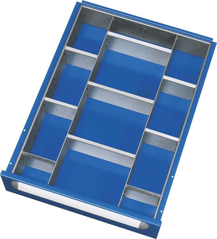 Produktbild von Rau Einteilungsset für FH 90mm 2 Trennwand 9 Trennbleche E-ET-2-9-60-90 4040376850799