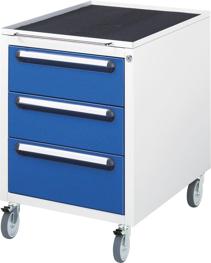 Produktbild von Rau Roll-Container B480xT600xH690mm RAL 7035/5010 3 Schubladen E-US-3-3A-M.11 4040376897749