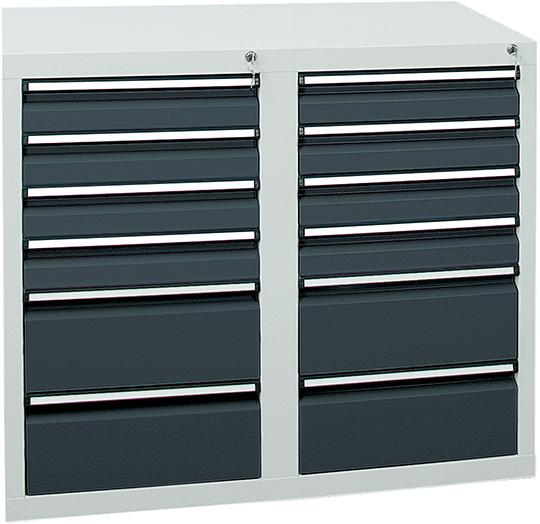 Produktbild von Stumpf Schubladenschrank STS 410 RAL 7035/7016 8x100 4x200 mm 7102671 4031068179595