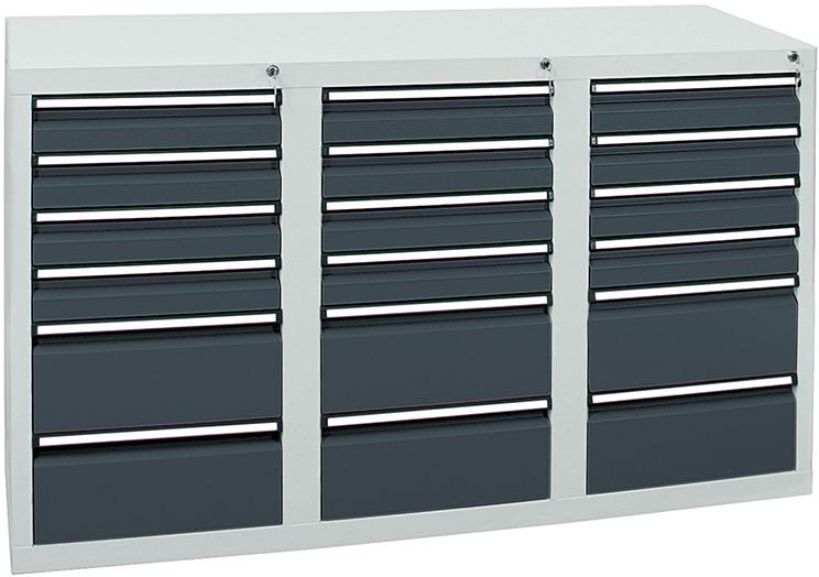 Produktbild von Stumpf Schubladenschrank STS 410 RAL 7035/7016 12x100 6x200 mm 7103571 4031068179625