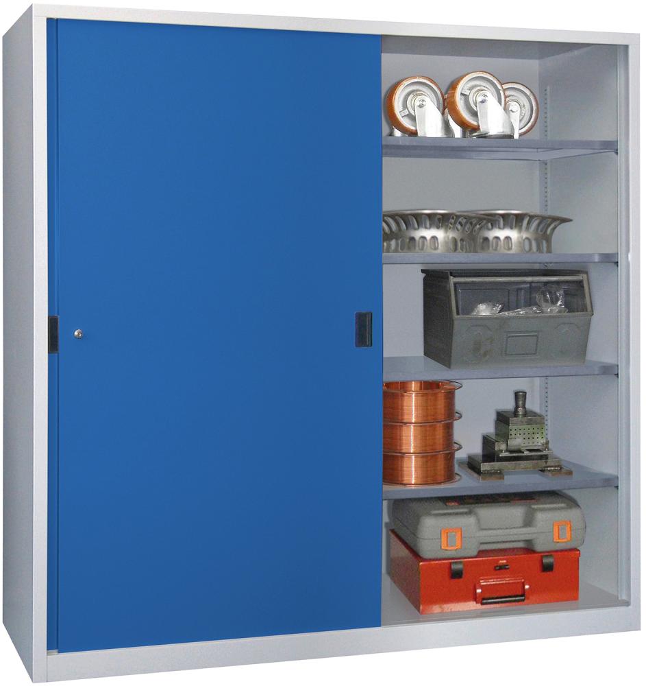 Produktbild von PAVOY Schwerlast-Schiebetürenschrank 1950/600/2000 gepulvert RAL 7035/501 30332-200-601-735512 4053569849555