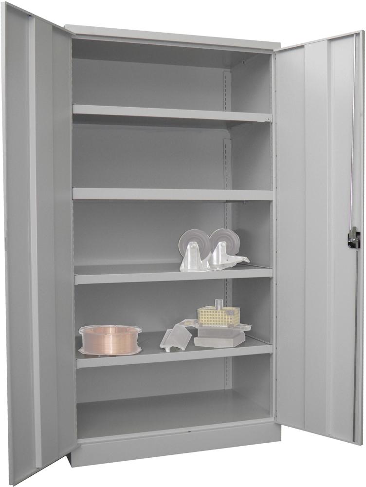 Produktbild von PAVOY Schwerlastschrank mit Türen B1040xT630xH1950 mm 4 Böden RAL 7035 36362-104-001-735 4055479003140