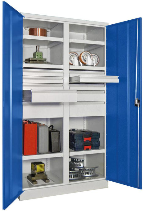 Produktbild von PAVOY Schwerlastschrank 1950/630/1040 Drehgriff mit Trennwand 6 Böden 8 S 36366-104-006-735512 4053569849708