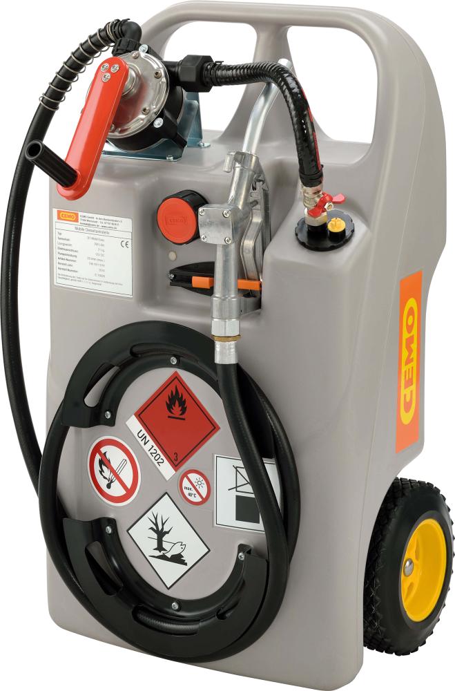 Produktbild von CEMO Dieseltrolley 60 l mit Kurbelpumpe und Zapfventil 11100 4052886388266