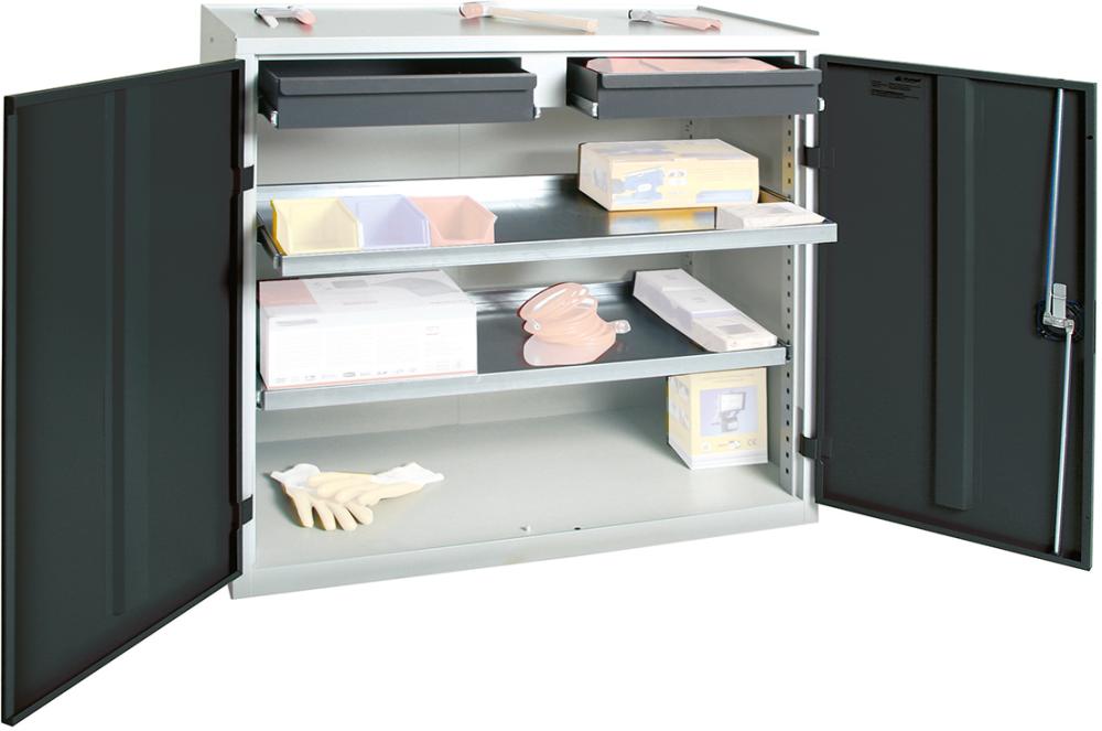 Produktbild von Stumpf Werkzeugschrank S3000 RAL 7035/7016 2 Schubladen 100 mm 2 Wannenböden 3007271 4031068120085