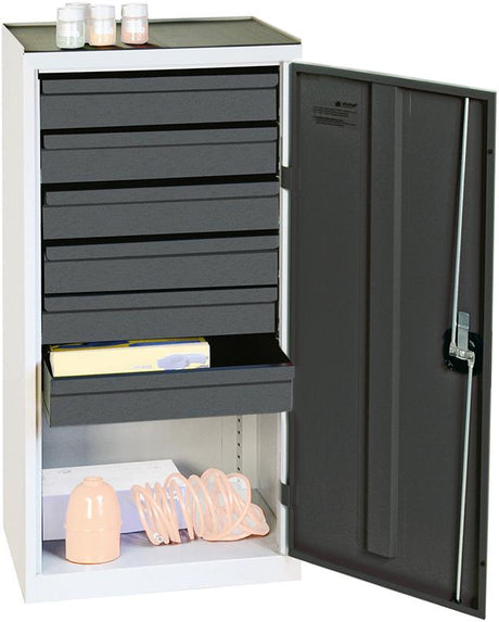 Produktbild von Stumpf Werkzeugschrank S3000 RAL 7035/7016 6 Schubladen 100 mm 3001671 4031068126001