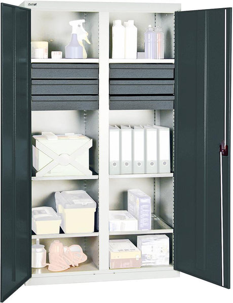 Produktbild von Stumpf Werkzeugschrank S3000 RAL 7035/7016 2 Abteilungen 6 Wannenböden 6 Schubladen 3004271 4031068126490