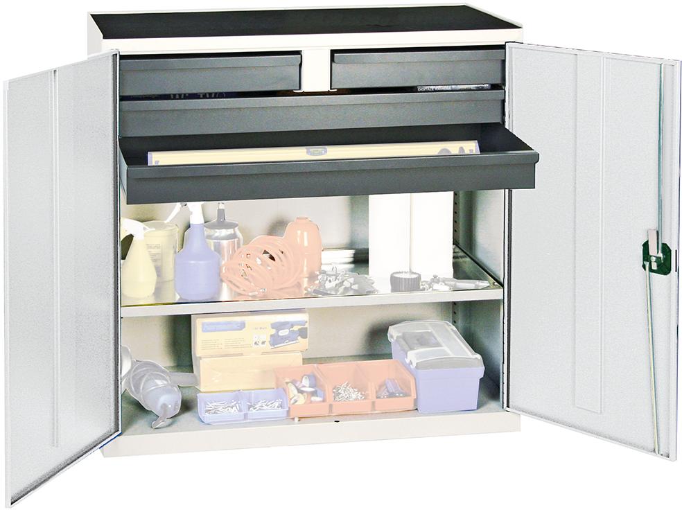 Produktbild von Stumpf Werkzeugschrank S3000 RAL 7035/7016 1 Wannenboden 4 Schubladen 3007407 4031068127855