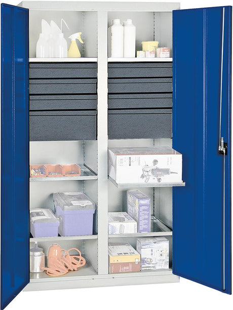 Produktbild von Stumpf Materialschrank 3000 1800x1000x500 grau/blau 6 Wannenböden 3004774 4031068147389