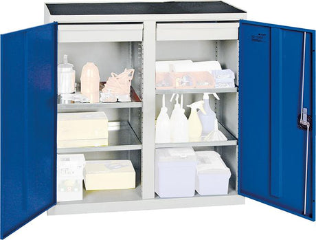 Produktbild von Stumpf Materialschrank 2000 1000x1000x500 grau/blau 4 Fachböden 2002274 4031068148133