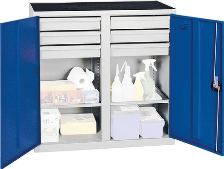 Produktbild von Stumpf Materialschrank 2000 1000x1000x500 grau/blau 2 Fachböden 2002674 4031068153434
