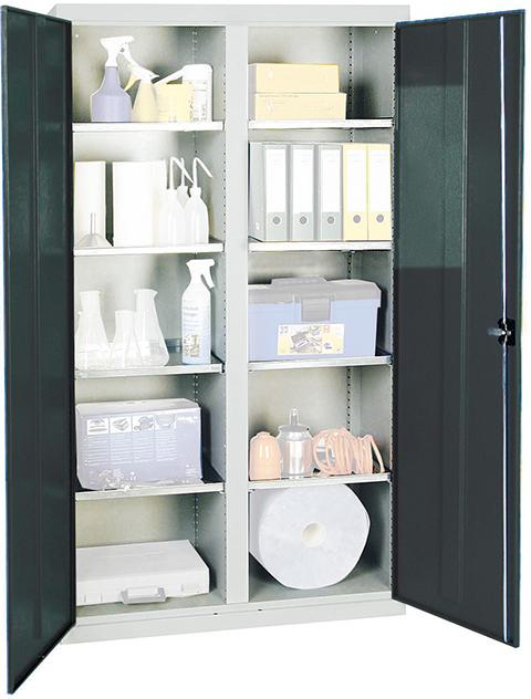 Produktbild von Stumpf Werkzeugschrank S2000 RAL 7035/5010 Mitteltrennwand 8 Fachböden 2004071 4031068181109