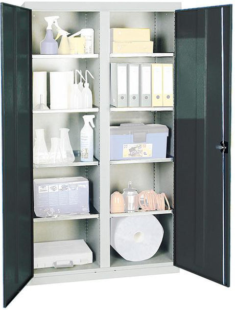 Produktbild von Stumpf Werkzeugschrank S2000 RAL 7035/5010 Mitteltrennwand 8 Fachböden 2004071 4031068181109