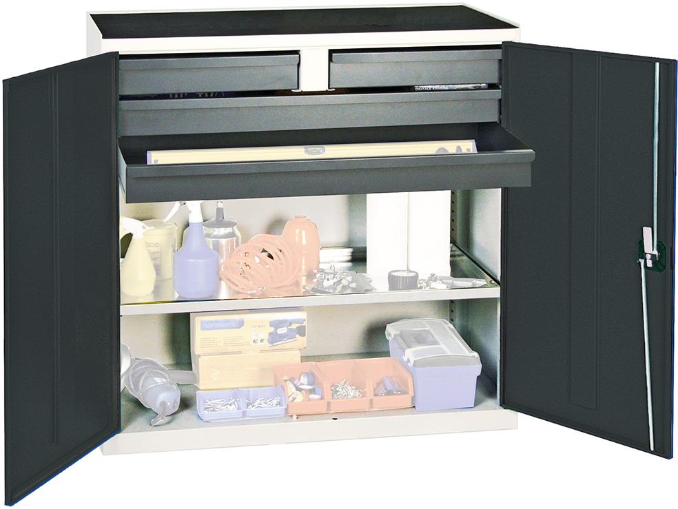 Produktbild von Stumpf Werkzeugschrank S3000 RAL 7035/7016 4 Schubladen Wannenboden 3007471 4031068181161