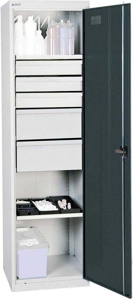 Produktbild von Stumpf Werkzeugschrank S2000 RAL 7035/7016 2 Wannenböden 5 Schubladen 2005671 4031068181994