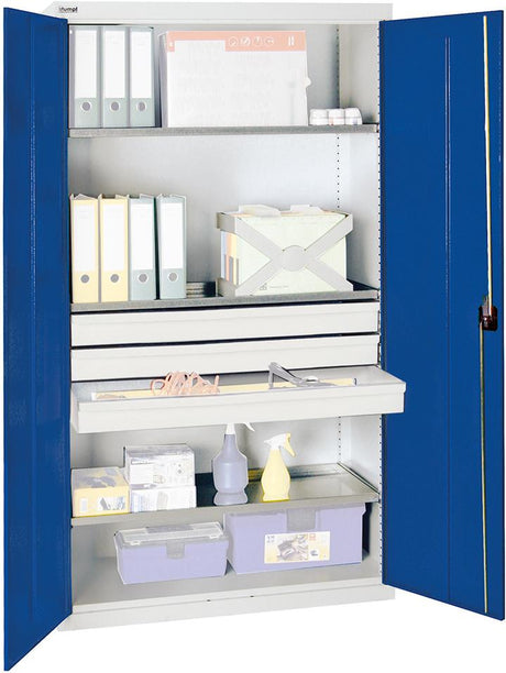 Produktbild von Stumpf Werkzeugschrank S2000 RAL 7035/5010 3 Wannenböden 3 Schubladen 2008274 4031068182014