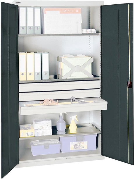 Produktbild von Stumpf Werkzeugschrank S2000 RAL 7035/7016 3 Wannenböden 3 Schubladen 2008271 4031068182021