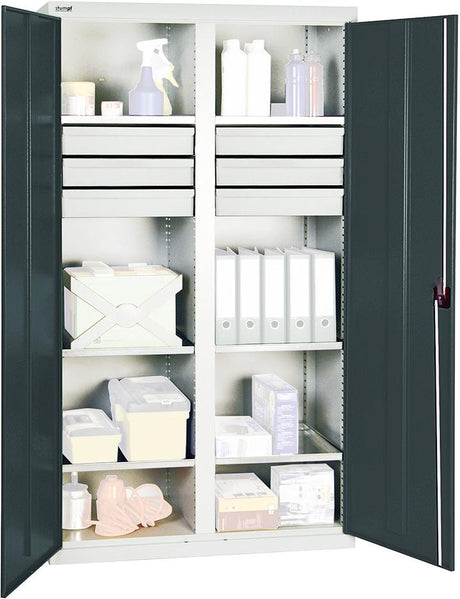 Produktbild von Stumpf Werkzeugschrank S2000 RAL 7035/7016 6 Wannenböden 6 Schubladen 100 mm 2004271 4031068182083